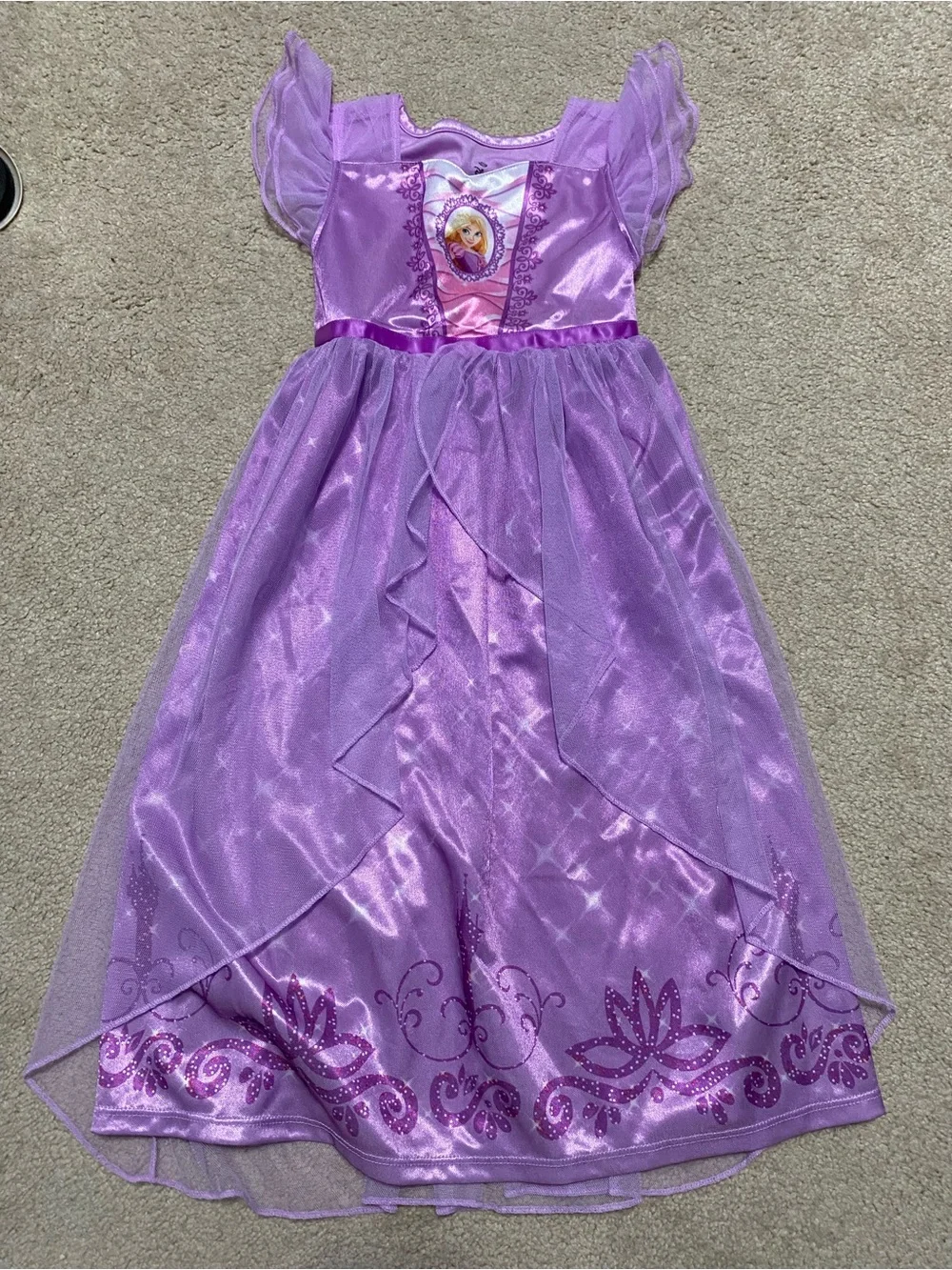 Disney Tangled Girls Nightgown with Glitter Accents - Picture 1 of 4
